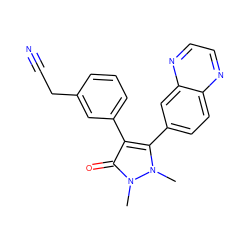 Cn1c(-c2ccc3nccnc3c2)c(-c2cccc(CC#N)c2)c(=O)n1C ZINC000045351555