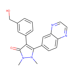 Cn1c(-c2ccc3nccnc3c2)c(-c2cccc(CO)c2)c(=O)n1C ZINC000045348087