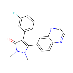 Cn1c(-c2ccc3nccnc3c2)c(-c2cccc(F)c2)c(=O)n1C ZINC000045352079