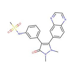 Cn1c(-c2ccc3nccnc3c2)c(-c2cccc(NS(C)(=O)=O)c2)c(=O)n1C ZINC000045386209