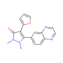 Cn1c(-c2ccc3nccnc3c2)c(-c2ccco2)c(=O)n1C ZINC000045393449