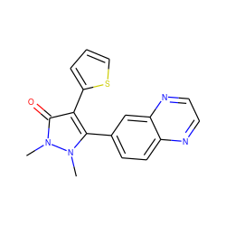 Cn1c(-c2ccc3nccnc3c2)c(-c2cccs2)c(=O)n1C ZINC000045350343