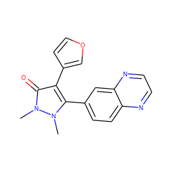 Cn1c(-c2ccc3nccnc3c2)c(-c2ccoc2)c(=O)n1C ZINC000045388963