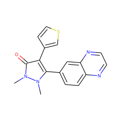 Cn1c(-c2ccc3nccnc3c2)c(-c2ccsc2)c(=O)n1C ZINC000045352233