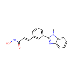 Cn1c(-c2cccc(/C=C/C(=O)NO)c2)nc2ccccc21 ZINC000003818754