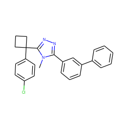 Cn1c(-c2cccc(-c3ccccc3)c2)nnc1C1(c2ccc(Cl)cc2)CCC1 ZINC000040425303