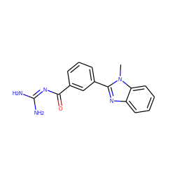 Cn1c(-c2cccc(C(=O)N=C(N)N)c2)nc2ccccc21 ZINC000028819112