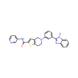 Cn1c(-c2cccc(N3CCc4sc(C(=O)Nc5cccnc5)cc4C3)c2)nc2ccccc21 ZINC000653888092