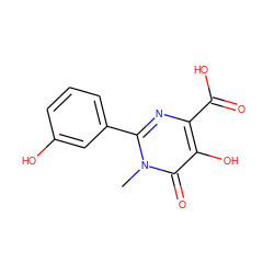 Cn1c(-c2cccc(O)c2)nc(C(=O)O)c(O)c1=O ZINC000013584216