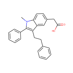 Cn1c(-c2ccccc2)c(CCc2ccccc2)c2cc(CC(=O)O)ccc21 ZINC000026990926