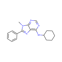 Cn1c(-c2ccccc2)nc2c(NC3CCCCC3)ncnc21 ZINC000035856959