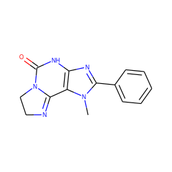 Cn1c(-c2ccccc2)nc2c1C1=NCCN1C(=O)N2 ZINC000013475230