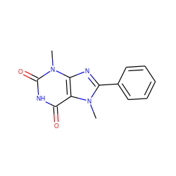 Cn1c(-c2ccccc2)nc2c1c(=O)[nH]c(=O)n2C ZINC000013832731