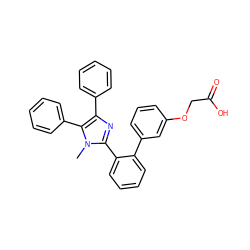 Cn1c(-c2ccccc2-c2cccc(OCC(=O)O)c2)nc(-c2ccccc2)c1-c1ccccc1 ZINC000028948675