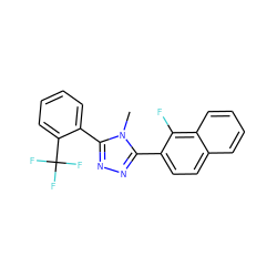 Cn1c(-c2ccccc2C(F)(F)F)nnc1-c1ccc2ccccc2c1F ZINC000029042974