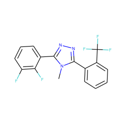 Cn1c(-c2ccccc2C(F)(F)F)nnc1-c1cccc(F)c1F ZINC000029043513