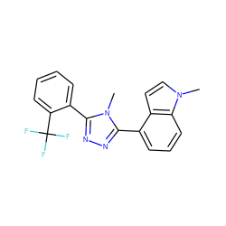 Cn1c(-c2ccccc2C(F)(F)F)nnc1-c1cccc2c1ccn2C ZINC000029043060