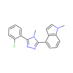 Cn1c(-c2ccccc2Cl)nnc1-c1cccc2c1ccn2C ZINC000029043058