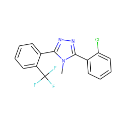 Cn1c(-c2ccccc2Cl)nnc1-c1ccccc1C(F)(F)F ZINC000029042589