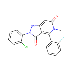 Cn1c(-c2ccccc2F)c2c(=O)n(-c3ccccc3Cl)[nH]c2cc1=O ZINC000064447198