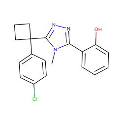 Cn1c(-c2ccccc2O)nnc1C1(c2ccc(Cl)cc2)CCC1 ZINC000038421937