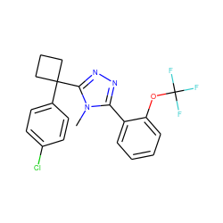 Cn1c(-c2ccccc2OC(F)(F)F)nnc1C1(c2ccc(Cl)cc2)CCC1 ZINC000040955656