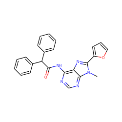 Cn1c(-c2ccco2)nc2c(NC(=O)C(c3ccccc3)c3ccccc3)ncnc21 ZINC000103272037