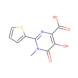 Cn1c(-c2cccs2)nc(C(=O)O)c(O)c1=O ZINC000013683571