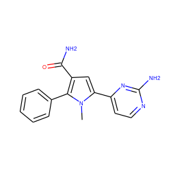 Cn1c(-c2ccnc(N)n2)cc(C(N)=O)c1-c1ccccc1 ZINC000064526658