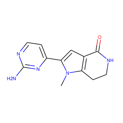 Cn1c(-c2ccnc(N)n2)cc2c1CCNC2=O ZINC000028970441