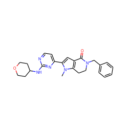 Cn1c(-c2ccnc(NC3CCOCC3)n2)cc2c1CCN(Cc1ccccc1)C2=O ZINC001772607954