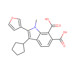 Cn1c(-c2ccoc2)c(C2CCCC2)c2ccc(C(=O)O)c(C(=O)O)c21 ZINC000036350468