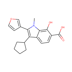 Cn1c(-c2ccoc2)c(C2CCCC2)c2ccc(C(=O)O)c(O)c21 ZINC000036350462