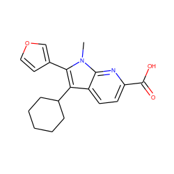 Cn1c(-c2ccoc2)c(C2CCCCC2)c2ccc(C(=O)O)nc21 ZINC000034020244