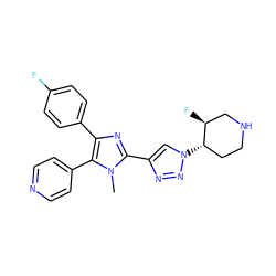 Cn1c(-c2cn([C@H]3CCNC[C@@H]3F)nn2)nc(-c2ccc(F)cc2)c1-c1ccncc1 ZINC000103258502