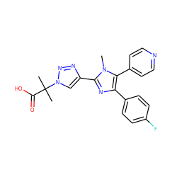 Cn1c(-c2cn(C(C)(C)C(=O)O)nn2)nc(-c2ccc(F)cc2)c1-c1ccncc1 ZINC000103258454