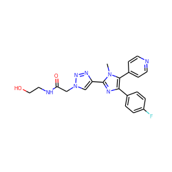 Cn1c(-c2cn(CC(=O)NCCO)nn2)nc(-c2ccc(F)cc2)c1-c1ccncc1 ZINC000103258506