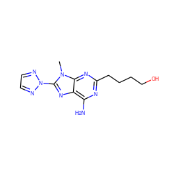 Cn1c(-n2nccn2)nc2c(N)nc(CCCCO)nc21 ZINC000096908113