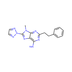 Cn1c(-n2nccn2)nc2c(N)nc(CCc3ccccc3)nc21 ZINC000001492104