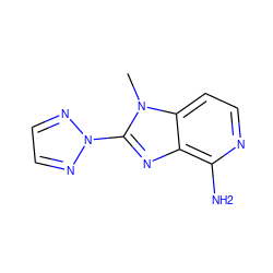 Cn1c(-n2nccn2)nc2c(N)nccc21 ZINC000013674876