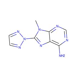 Cn1c(-n2nccn2)nc2c(N)ncnc21 ZINC000013674869