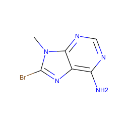 Cn1c(Br)nc2c(N)ncnc21 ZINC000000339572