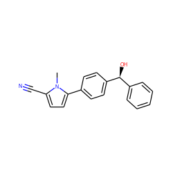 Cn1c(C#N)ccc1-c1ccc([C@@H](O)c2ccccc2)cc1 ZINC000058512095