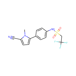 Cn1c(C#N)ccc1-c1ccc(NS(=O)(=O)CC(F)(F)F)cc1 ZINC000034948752