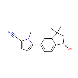 Cn1c(C#N)ccc1-c1ccc2c(c1)C(C)(C)C[C@@H]2O ZINC000034864978