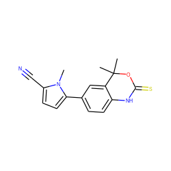 Cn1c(C#N)ccc1-c1ccc2c(c1)C(C)(C)OC(=S)N2 ZINC000006245719