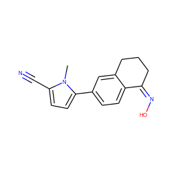 Cn1c(C#N)ccc1-c1ccc2c(c1)CCC/C2=N/O ZINC000101357830