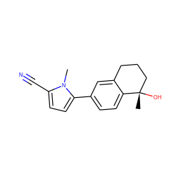 Cn1c(C#N)ccc1-c1ccc2c(c1)CCC[C@]2(C)O ZINC000035286102