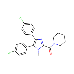 Cn1c(C(=O)N2CCCCC2)nc(-c2ccc(Cl)cc2)c1-c1ccc(Cl)cc1 ZINC000028341191