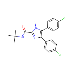 Cn1c(C(=O)NC(C)(C)C)nc(-c2ccc(Cl)cc2)c1-c1ccc(Cl)cc1 ZINC000028337380